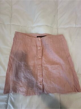 Reformation Blush Pink Button-Front Mini Skirt